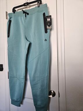 NWT Mens RBX Aqua Blue Drawstring Jogger Fleece Sweatpants Size XL
